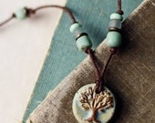 Summertime- simple handmade ceramic necklace