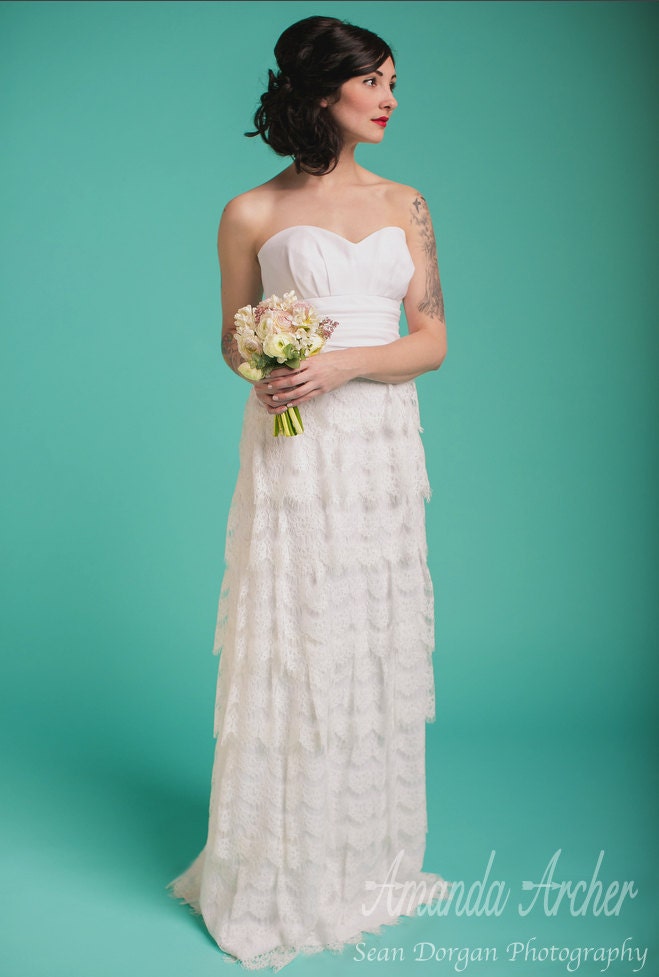 Fairy Tale Gown, White lace wedding, Made To Order