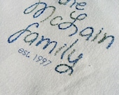 MADE TO ORDER family last name sign custom hand embroidery with wedding date // unfinished Il_170x135