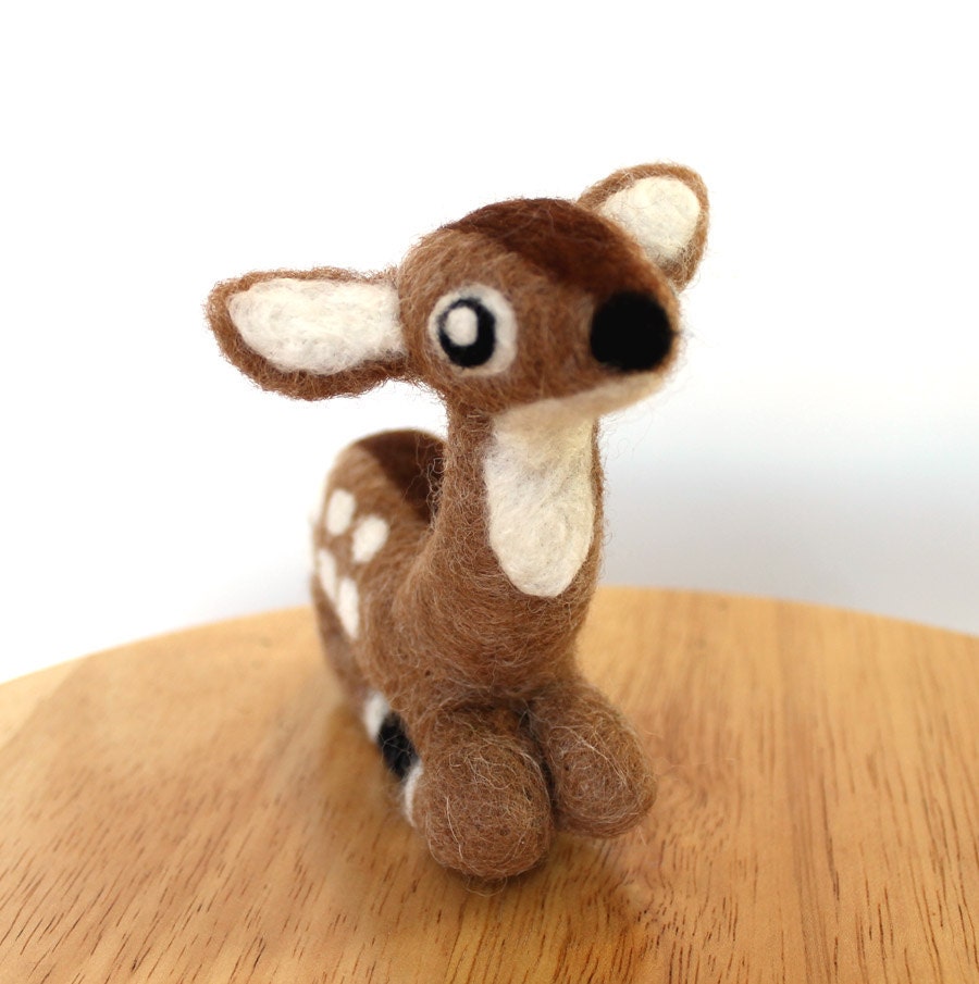 Needle Felted Fawn Deer Ready to Ship