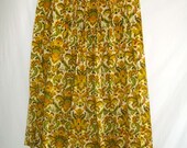 Vintage 1960s Mod Yellow Green Curtains  25 x 44