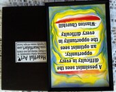 WINSTON CHURCHILL MAGNET Pessimist Optimist Quotation Inspirational Saying Heartful Art by Raphaella Vaisseau