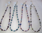 Long freshwater pearl and sterling silver necklace