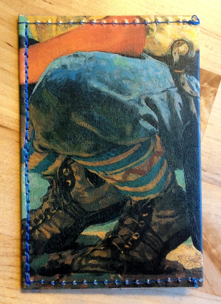 Upcycled Art Mag- Boy with Book- Wallet