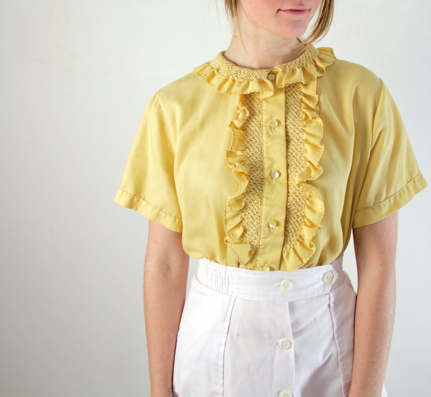 Mustard Yellow Ruffle Blouse