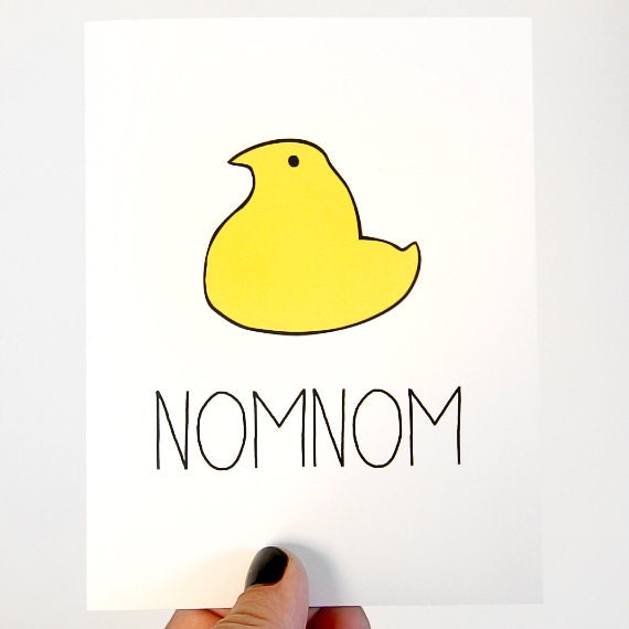 Funny Easter Card. Peep Easter Card. Blank Easter Card.