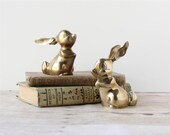 Adorable Vintage Brass Bunnies / Bunny Figurines for Baby or Children