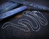 Rolo link chain oxidized antique finish sterling silver 24" 2mm