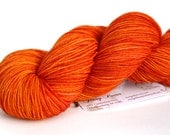 Tigerlily--hand dyed sock yarn, merino and nylon, (463yds/100gm)