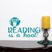 Reading is a hoot vinyl wall decal sticker with owl School Decor for the classroom or teacher
