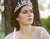 Nellie White Coral Freshwater Pearl Bridal Tiara Crown Style 1900