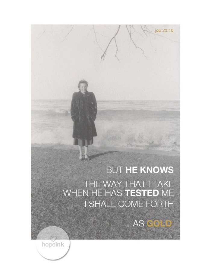 Gold, Modern Scripture Art, Vintage Seaside Photograph (8x10)