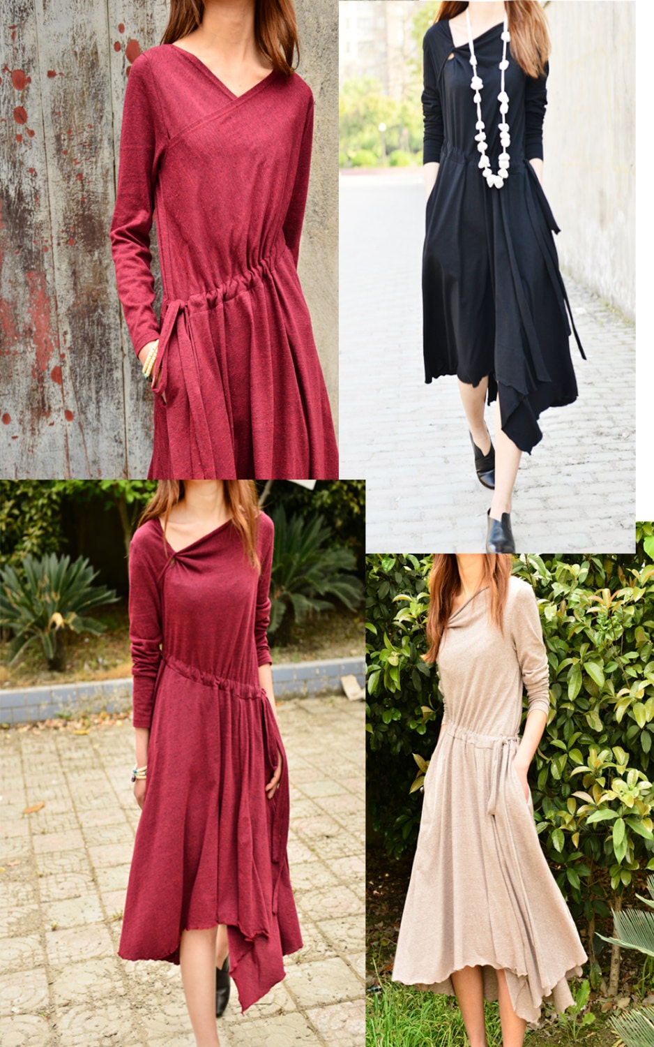 Windflower - reversible asymmetrical dress  (Q3105)