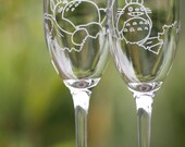 Custom TOTORO Fanart (Champagne Flute Set - 5.75 oz each -)  Tempered