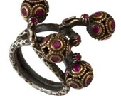 Antique Inspired Unique Bronze and Silver Ring