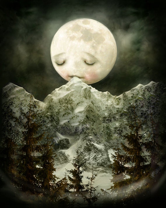 8X10 The Peckish Moon - Meluseena print