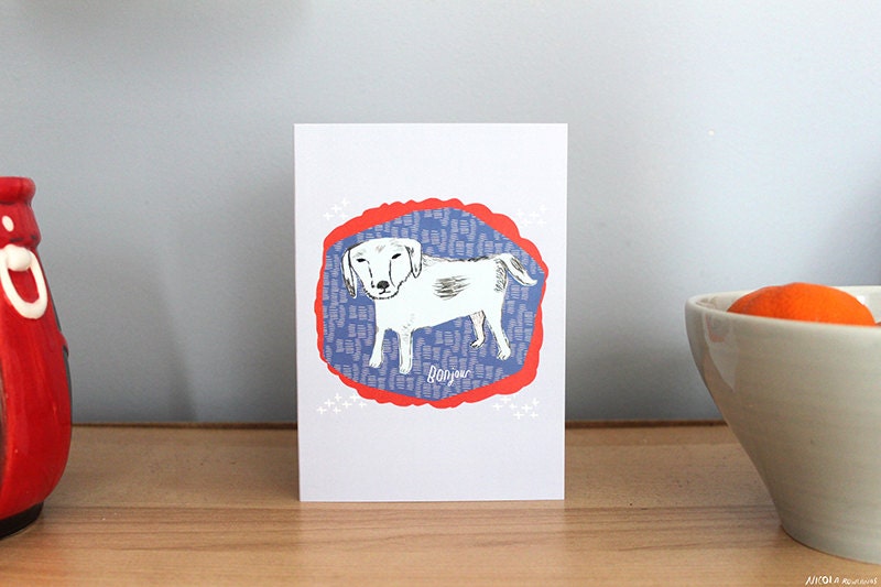 Bonjour Dog card