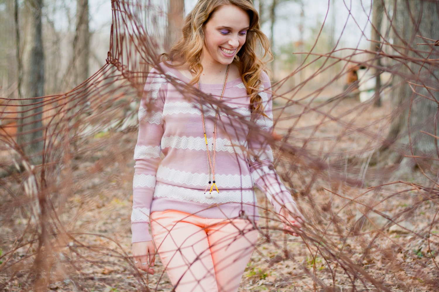 salmiak necklace (olive green) - a really long matte glass & stone pendant necklace by budpnq
