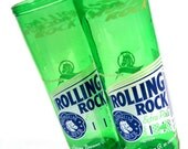 Set of two Recycled Rolling Rock Beer Bottle Drinking Glass Cups