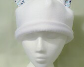 White Diamond Pattern and Fleece Cat Ear Hat