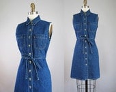 vintage ESPRIT sleeveless denim mini dress XS