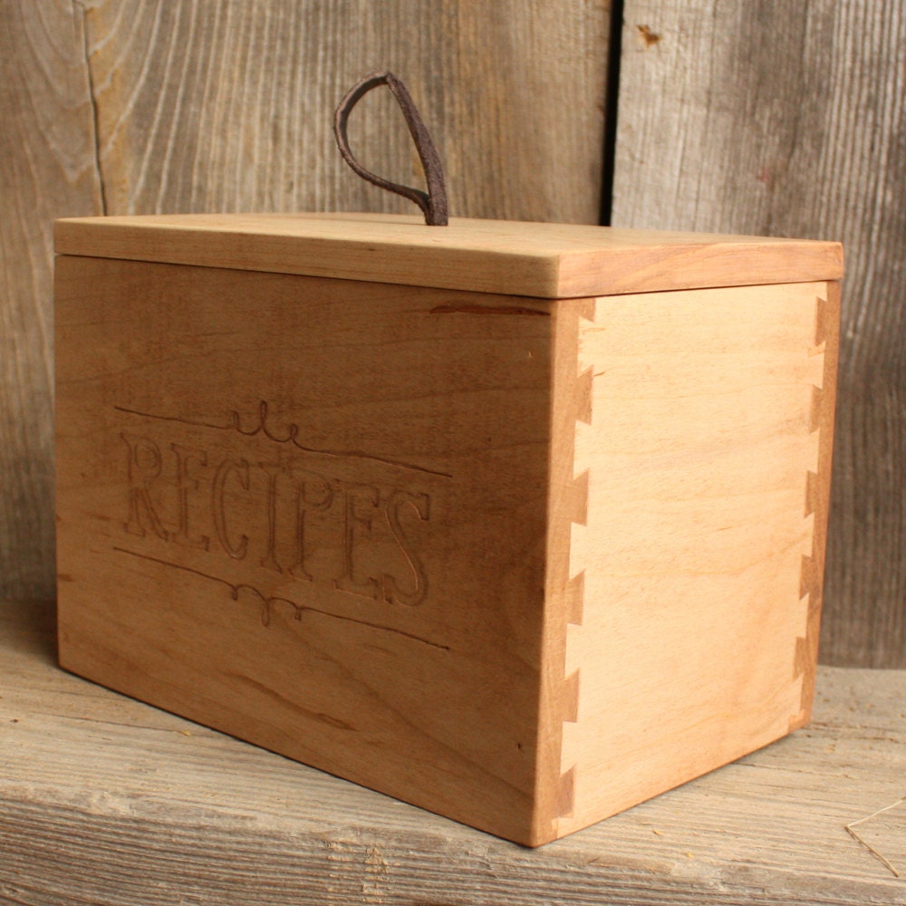 Letterpress Recipe Box with Lid