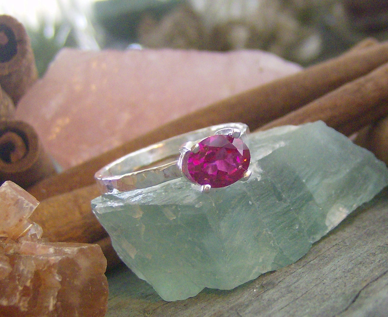 Oval Faceted gem stone stackable stacking rings... fine and sterling silver personalized rings