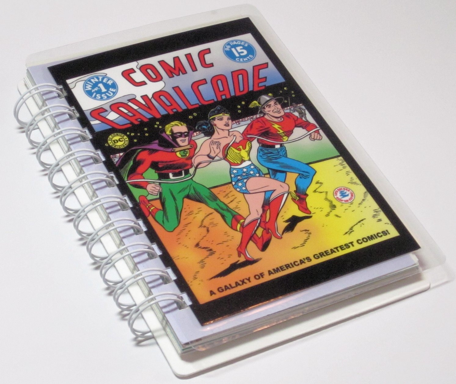 Comic Book Journal Recycled with Wonder Woman, Flash, and The Green Lantern