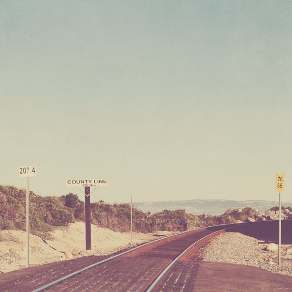 beach photography, travel photo, train tracks, California coast, San Onofre, Trestles, county line, ocean, seaside, San Diego, SoCal