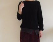 M/L upcycled dress for women in black, burgundy and purple - medium / large