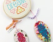 Dreamcatcher Dream Word Inspiration Embroidery Hoop Feather Nursery Art
