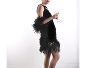OMG 1960s Ostrich Feather Victor Costa LBD . Dress Cocktail Gown . Audrey Hepburn