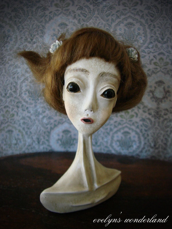 Emilia - Art Doll Bust Sculpture by Evelyn's Wonderland