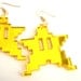 Mario Star Power Earrings Nintendo Geek Bling. Gold Retro Game Accessory, Rave Costume, Mario Cosplay