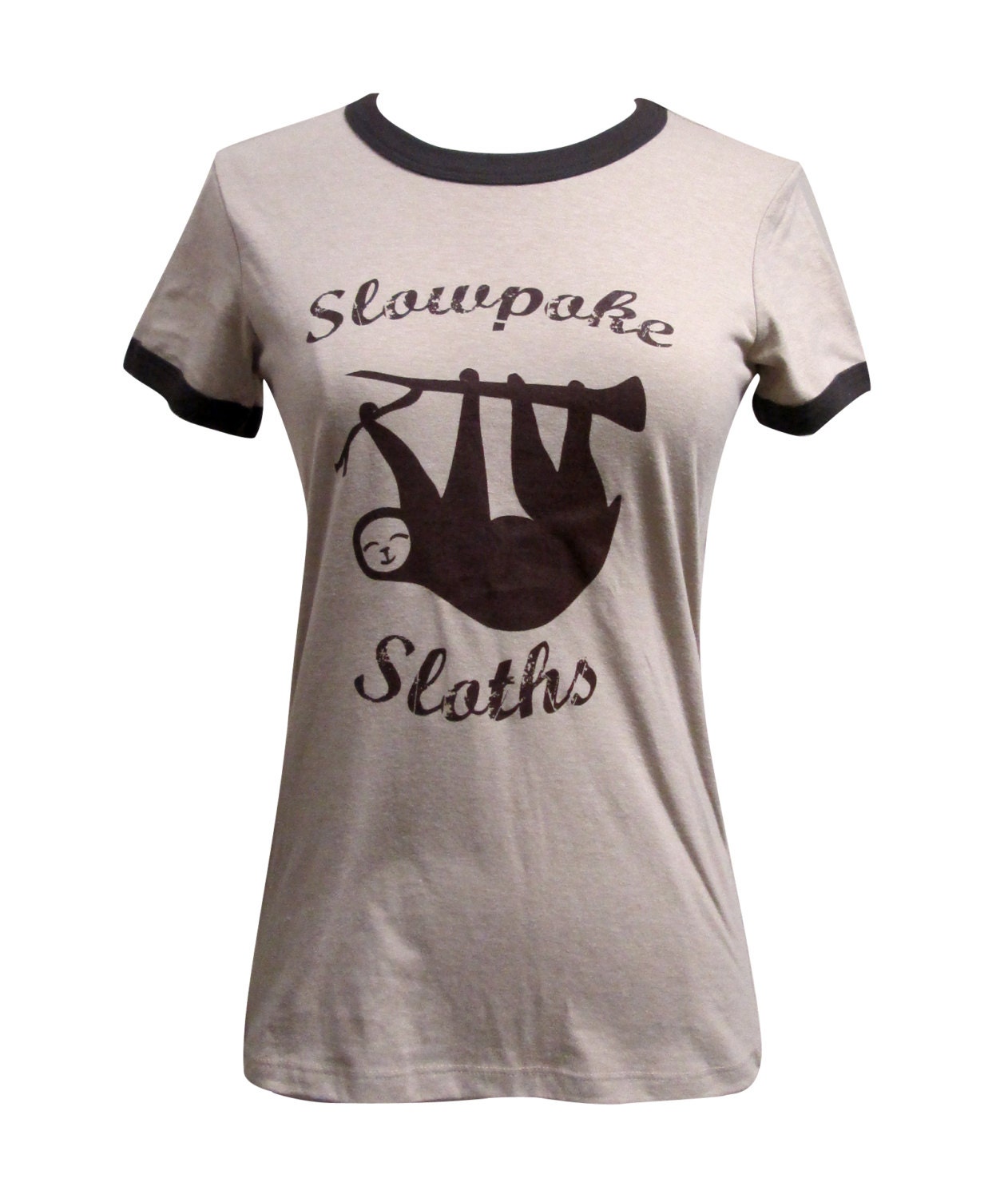 SLOTH T-Shirt - Slowpoke Sloths Sports Team Ringer Shirt - (Ladies Sizes S, M, L, XL)