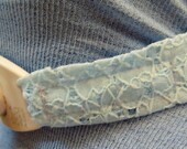 Trach tie-band  - Light blue eyelet