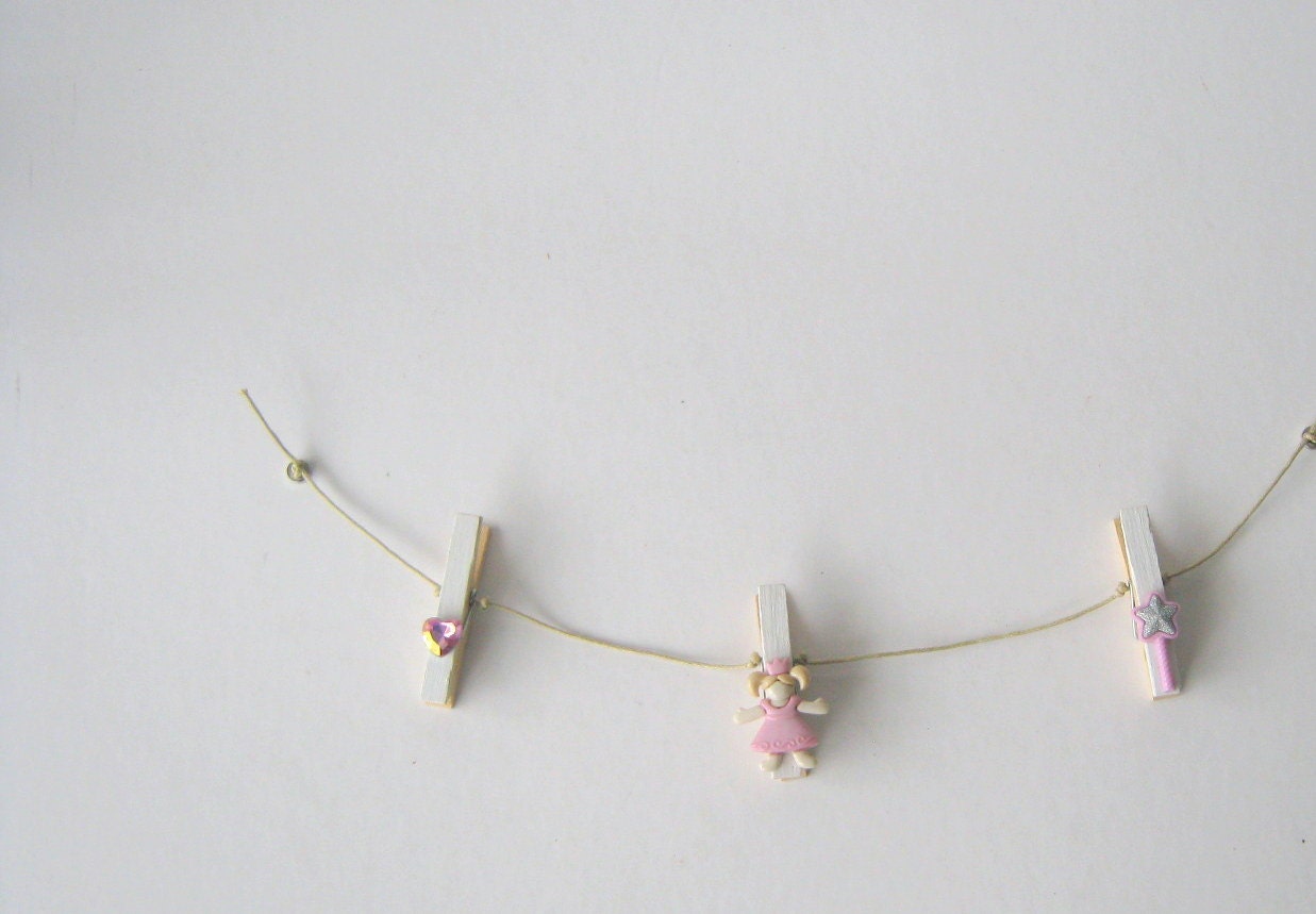 Princess magnets - set of 3 on a waxed cord - small