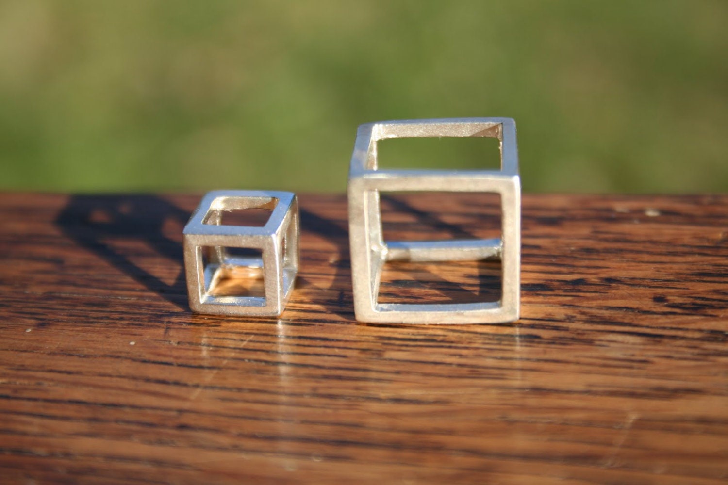 Small Sterling Silver Cube Pendant
