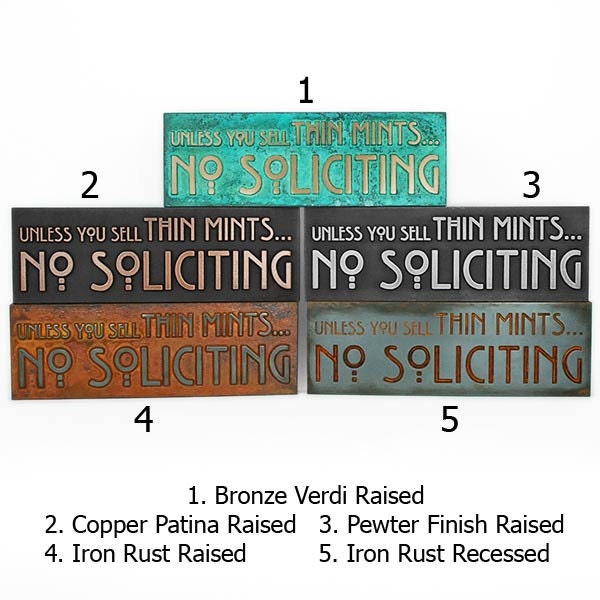 Thin Mints No Soliciting Sign, Thin Mint Cookies, Girl Scouts, No Solicitors, 12" W x 4" H made in USA