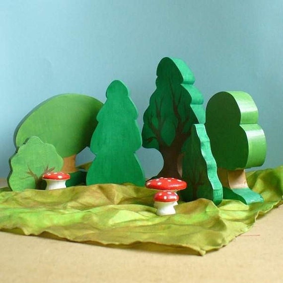 Wooden Toy - Deluxe Woodland Fairy Forest Playset / Waldorf Toys