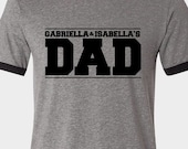 Customized dad shirt personalized with kids names ringer style Tshirt