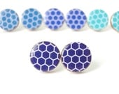 Navy Earrings, Studs, Honeycomb, Navy Blue Hexagon Earrings, Geometric Earrings, Bridesmaids, Birthday, Mothers day, Gift under 10
