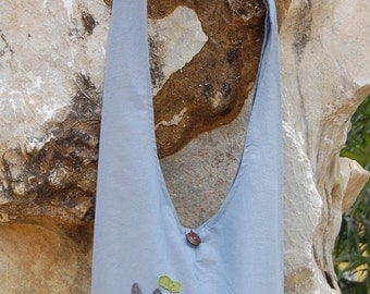 My Neighbor Totoro patchwork quilt by hand Hip/ Shoulder/ Sling Bag 14 blue