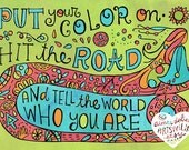 Put Your Color On (5x7 doodle print)