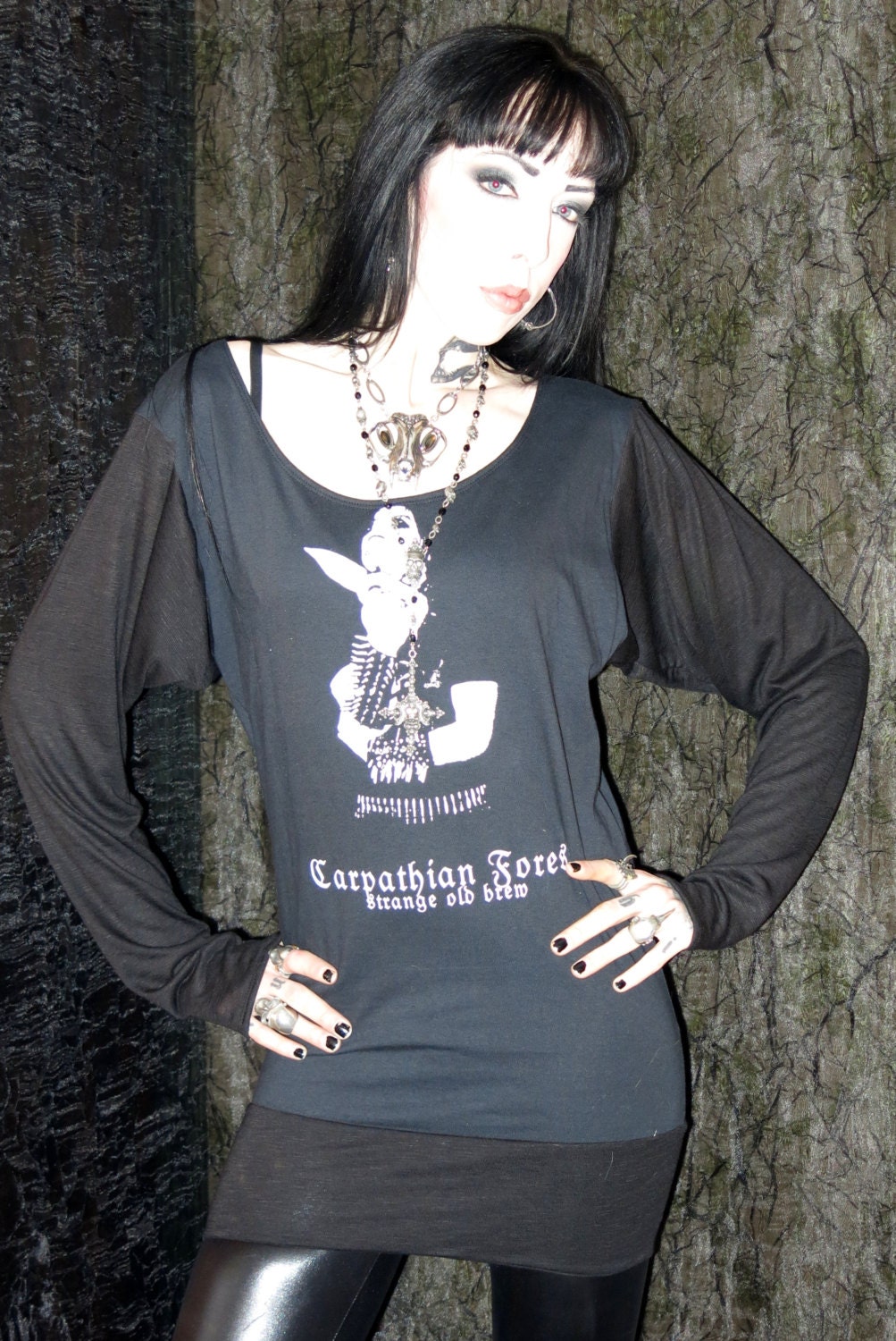 Carpathian Forest Girls Burnout Long Sleeve Slouch Tunic Dress