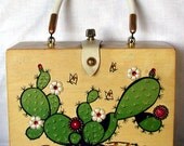 Enid Collins Vintage Box Bag, Cactus Flowers