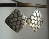 circles and a square, earrings, sterling silver, dangle earrings, shape blocking, diamond