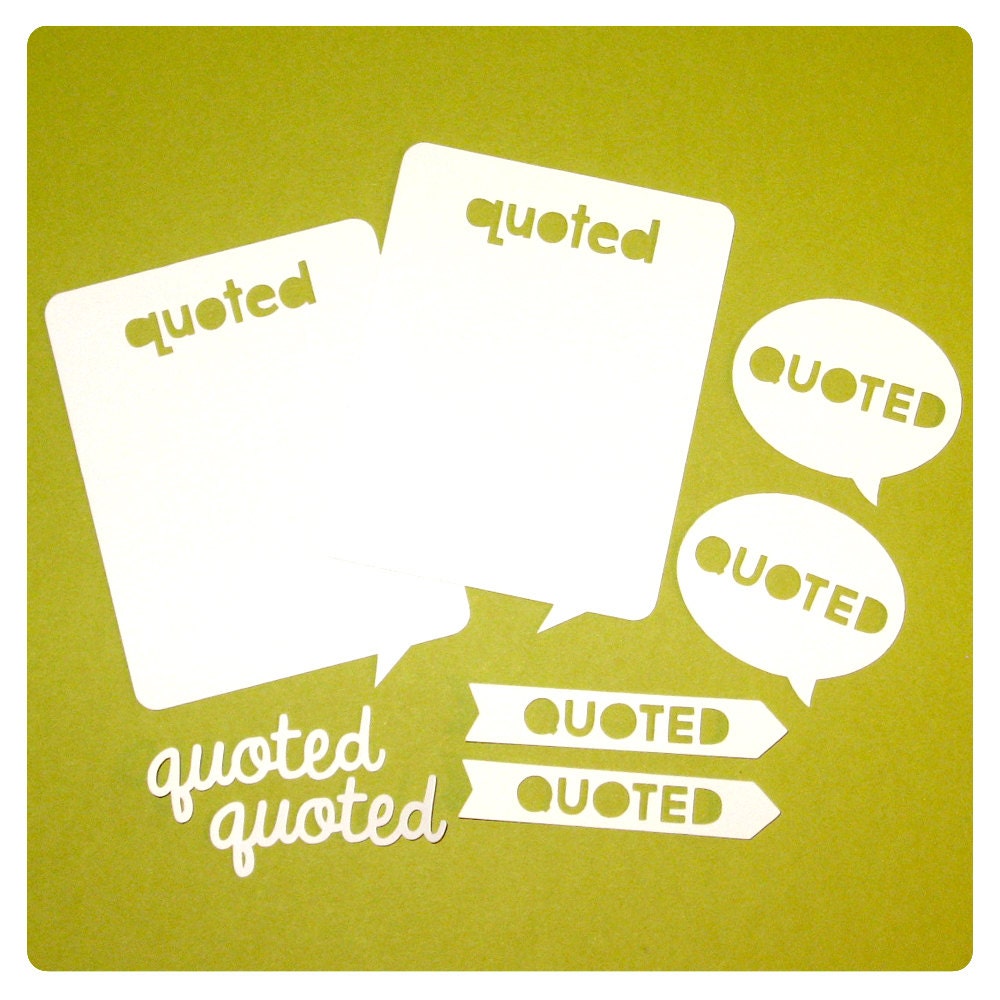 Project Life Die Cut "Quoted" Sampler with Speech Bubbles
