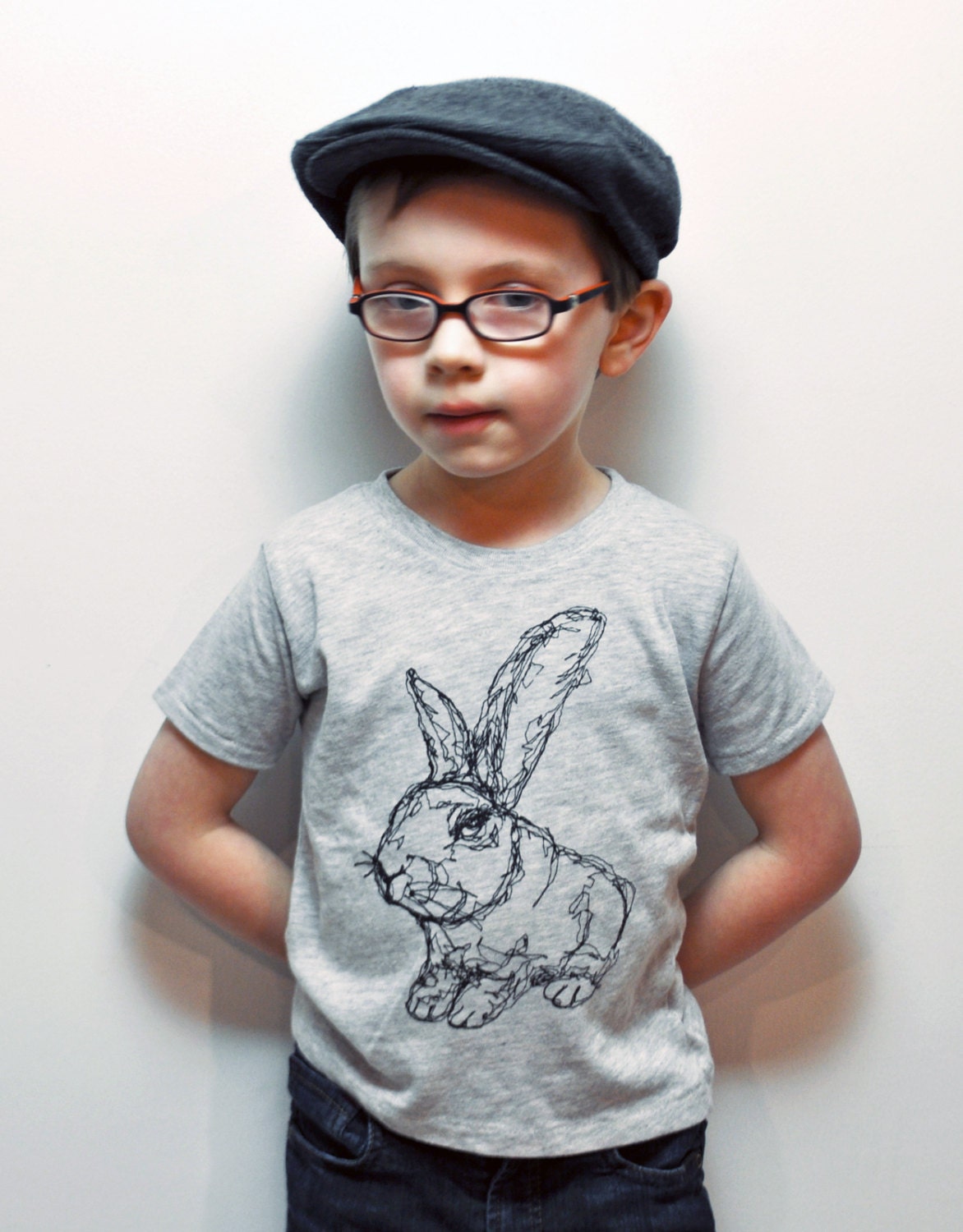 Rabbit Tee - Eco Heather-Oat (2T, 3T,4T)