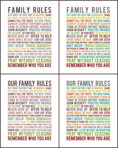 Family Rules - Subway Art - Instant Download